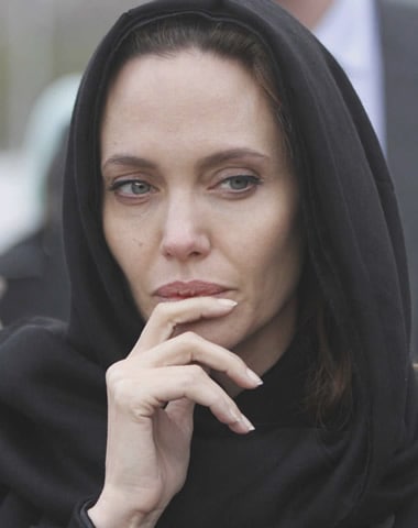Angelina Jolie wearing hijab