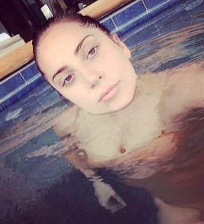 Lady Gaga in the swimming pool