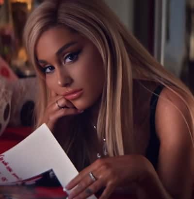 Ariana Grande in her music video of - Thank u, next