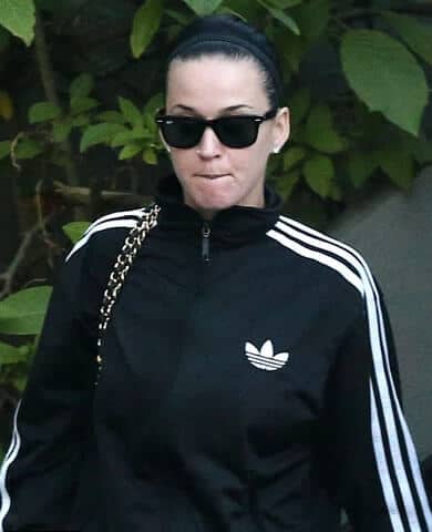 Katy Perry wearing all black on the street