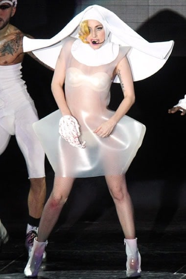 Singing nun in latex style by Lady Gaga