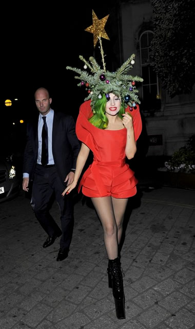Doesn't Lady Gaga look like a walking Christmas tree?