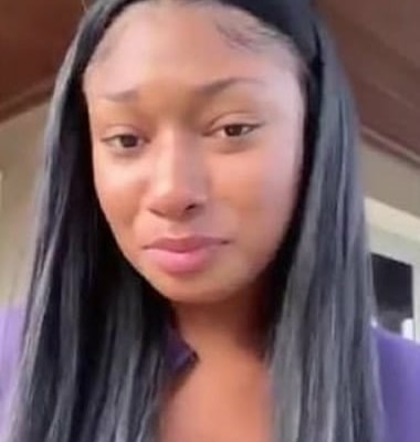 Megan Thee Stallion looks like she's about to cry