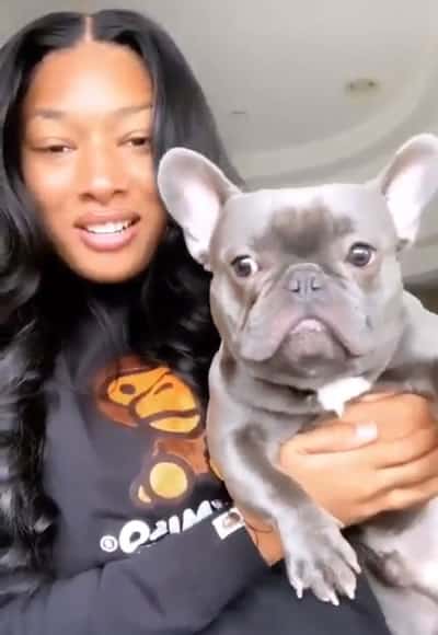 Megan Thee Stallion dancing with the dog