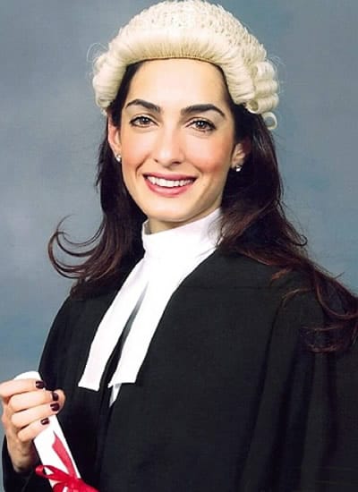 Amal Clooney graduating from law school