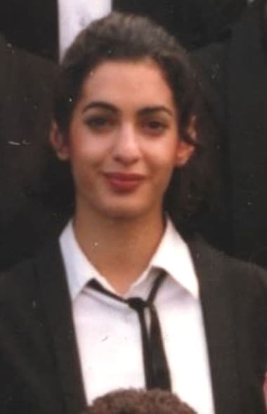 Amal Clooney in college uniform