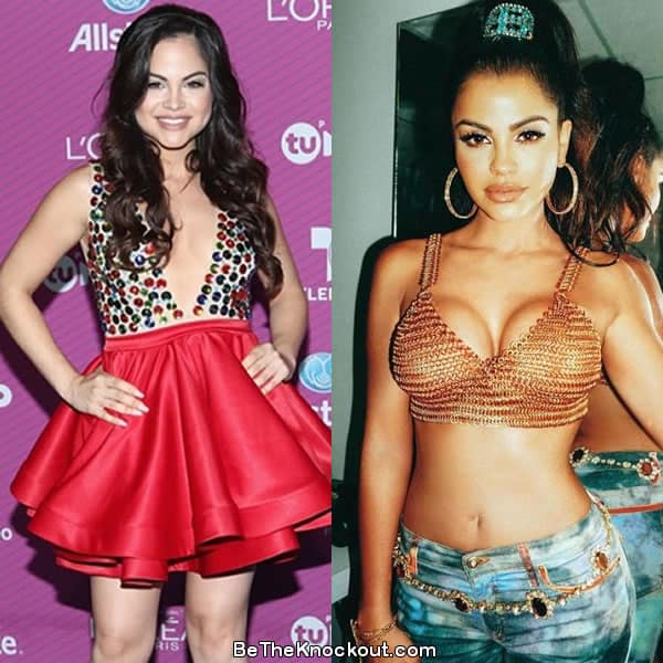 Natti Natasha breast implants before and after comparison photo