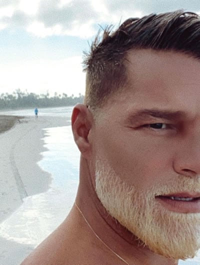 Ricky Martin's bleached beard looks nice but weird