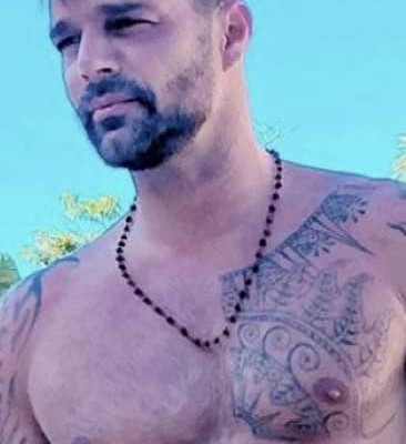 Ricky Martin chest tattoo
