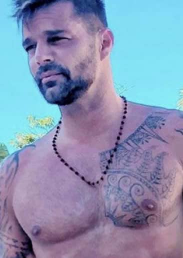 Ricky Martin chest tattoo