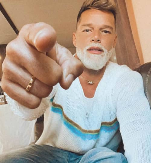 Ricky Martin's white beard looks kind of stylish