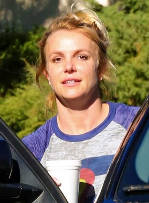 Britney Spears getting into a car