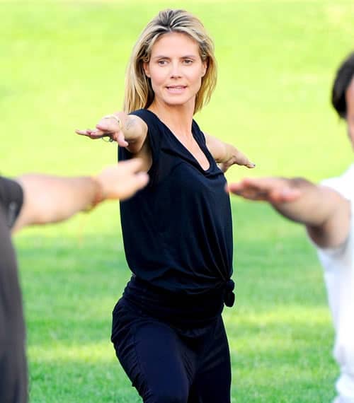 Heidi Klum working out at the park