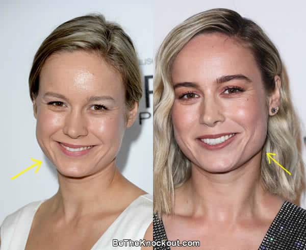 Brie Larson before and after comparison photo