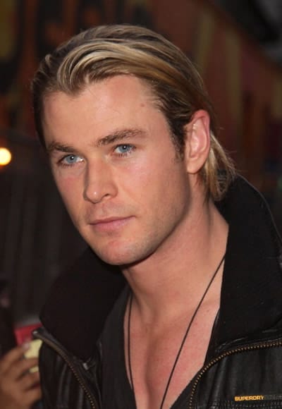 Chris Hemsworth with slicked back hairstyle