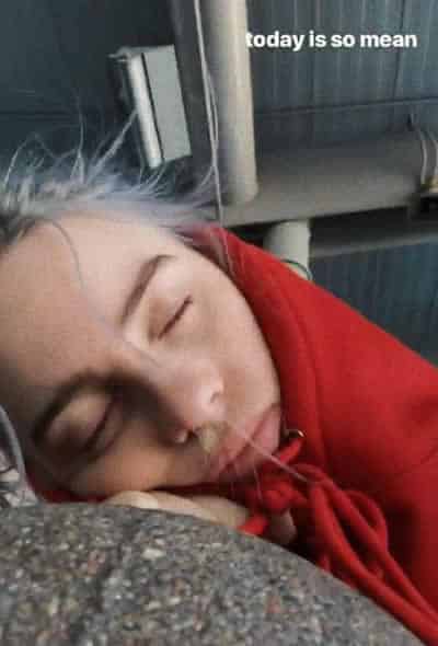 Billie Eilish sleeping