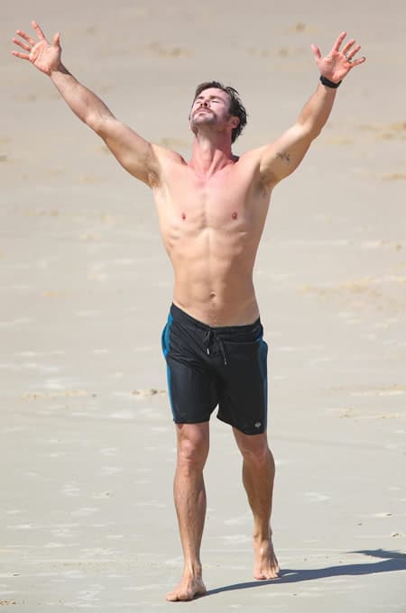 Chris Hemsworth enjoying the sun