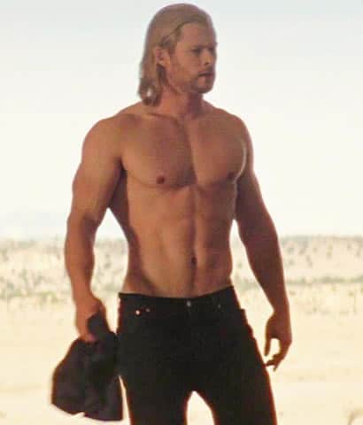 Chris Hemsworth long hair Thor body