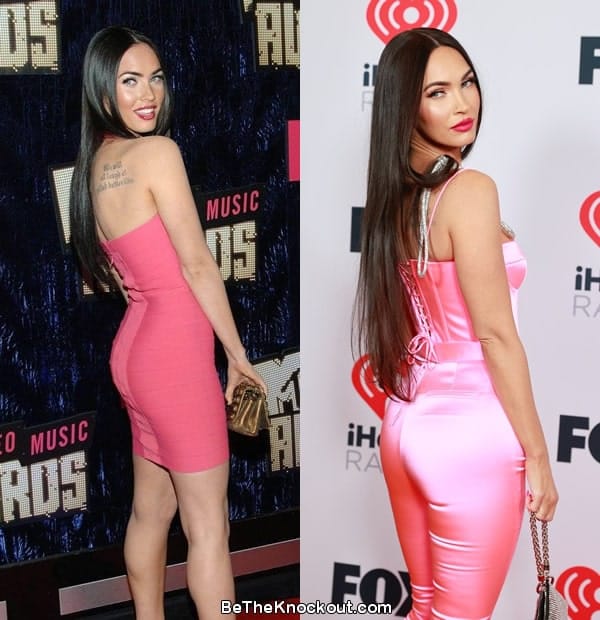 Megan Fox butt augmentation before and after comparison photo