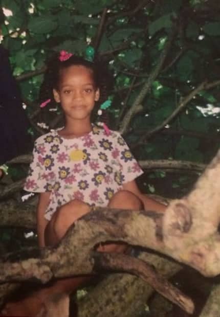 Rihanna climbing tree in Barbados