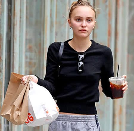 Lily-Rose Depp getting fast food