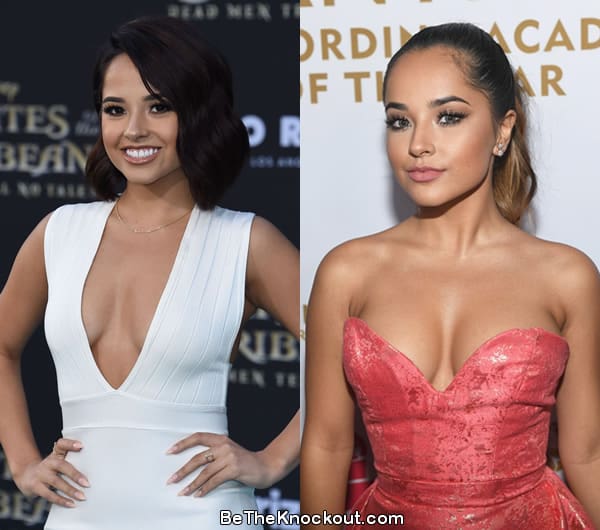 Becky G boob job before and after comparison photo