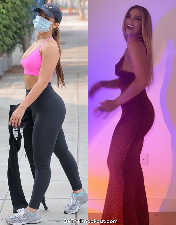 Addison Rae butt lift before and after comparison photo
