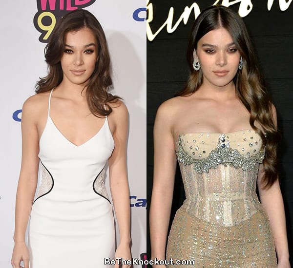 Hailee Steinfeld boob job before and after comparison photo