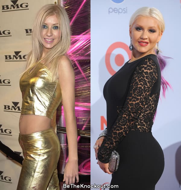Christina Aguilera butt lift before and after comparison photo