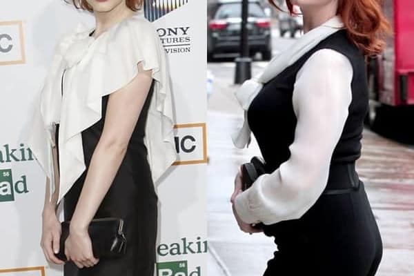 Christina Hendricks butt lift before and after comparison photo