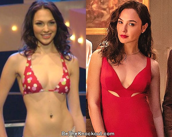 Gal Gadot boob job before and after comparison photo