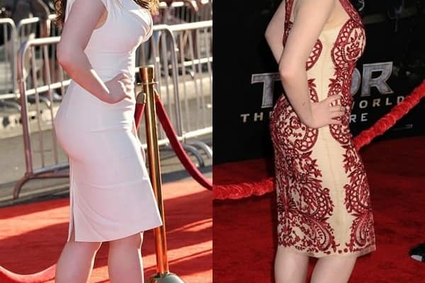Kat Dennings butt lift before and after comparison photo