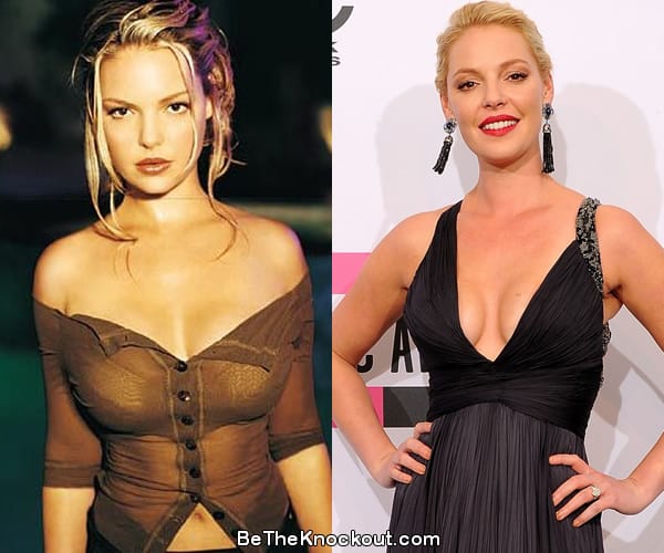Katherine Heigl boob job before and after comparison photo