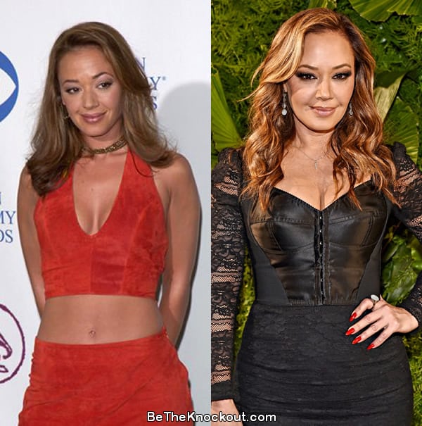 Leah Remini boob job before and after comparison photo