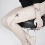 Dandelion Thigh Tattoo