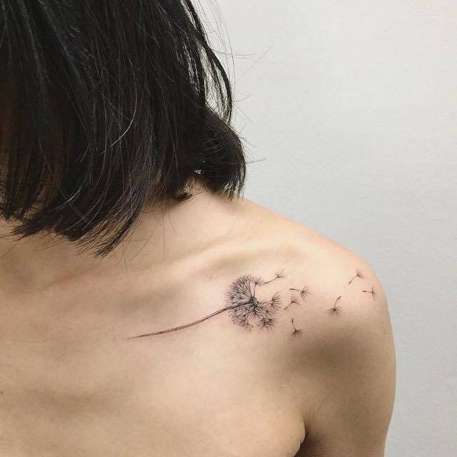 Dandelion on Shoulder Tattoo