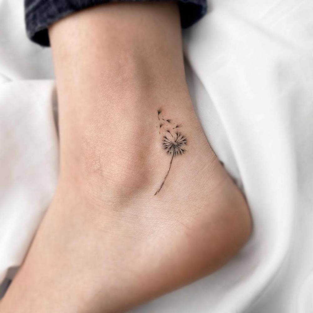 Foot Dandelion Tattoo