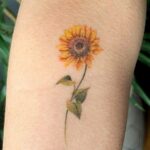Realistic Sunflower Tattoo