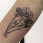 Rose and Dandelion Tattoo