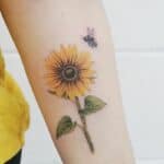Sunflower & Bee Tattoo
