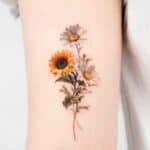 Sunflower and Daisy Tattoo