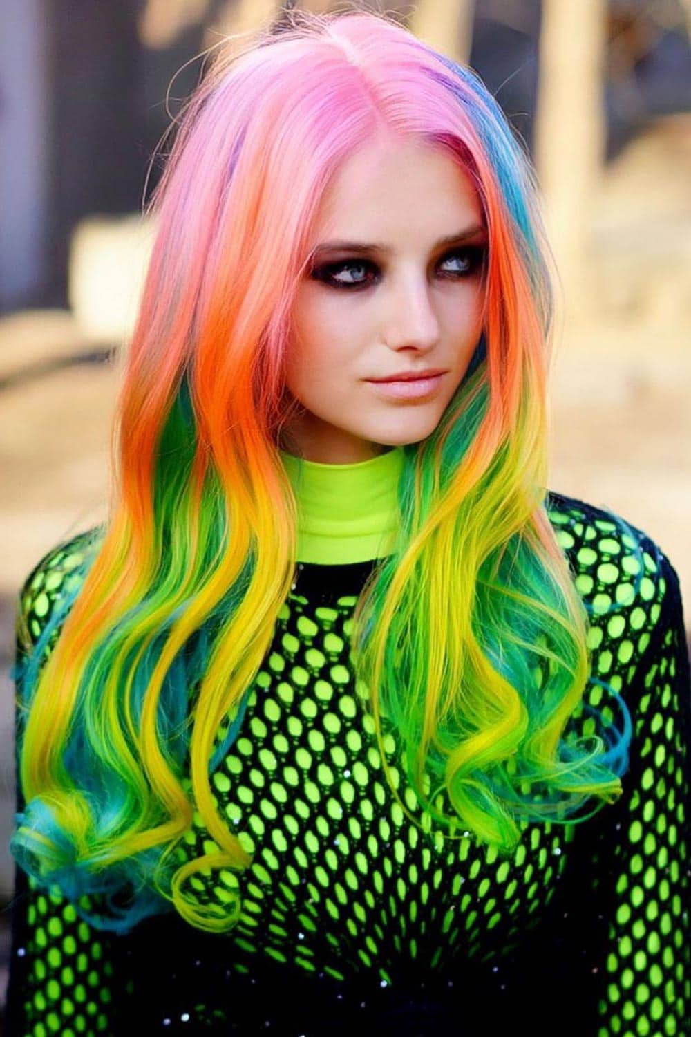 Rainbow E-girl Hair
